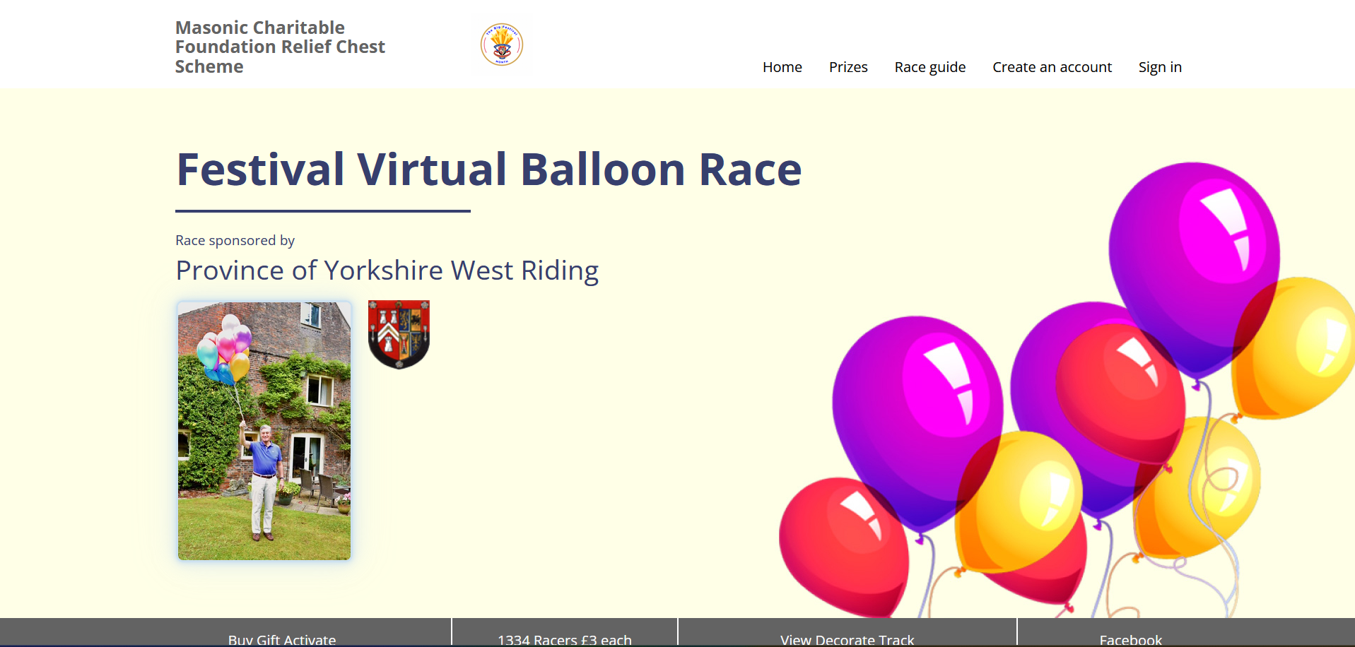 Balloonracing.net example screenshot