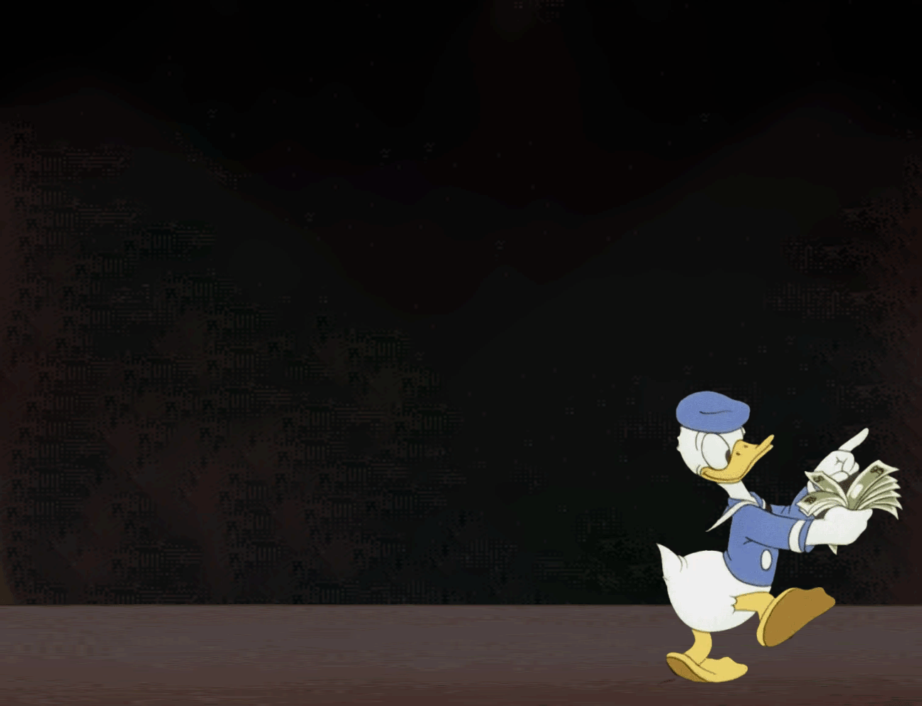 Donald Duck counting money